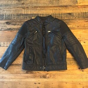 Kids faux leather moto jacket size XL(7)